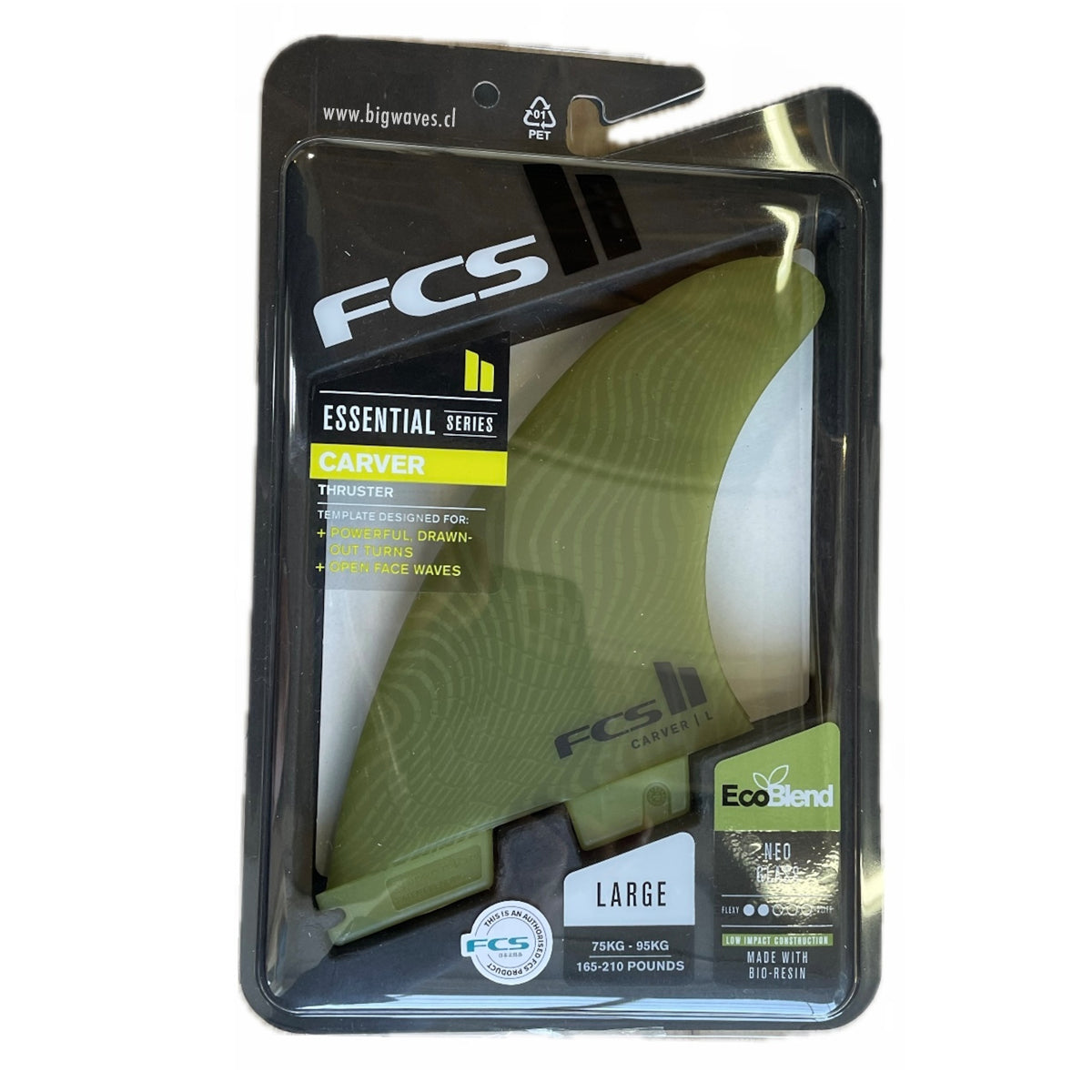 Quillas FCS II Carver EcoBlend NeoGlass Tri Fin Large