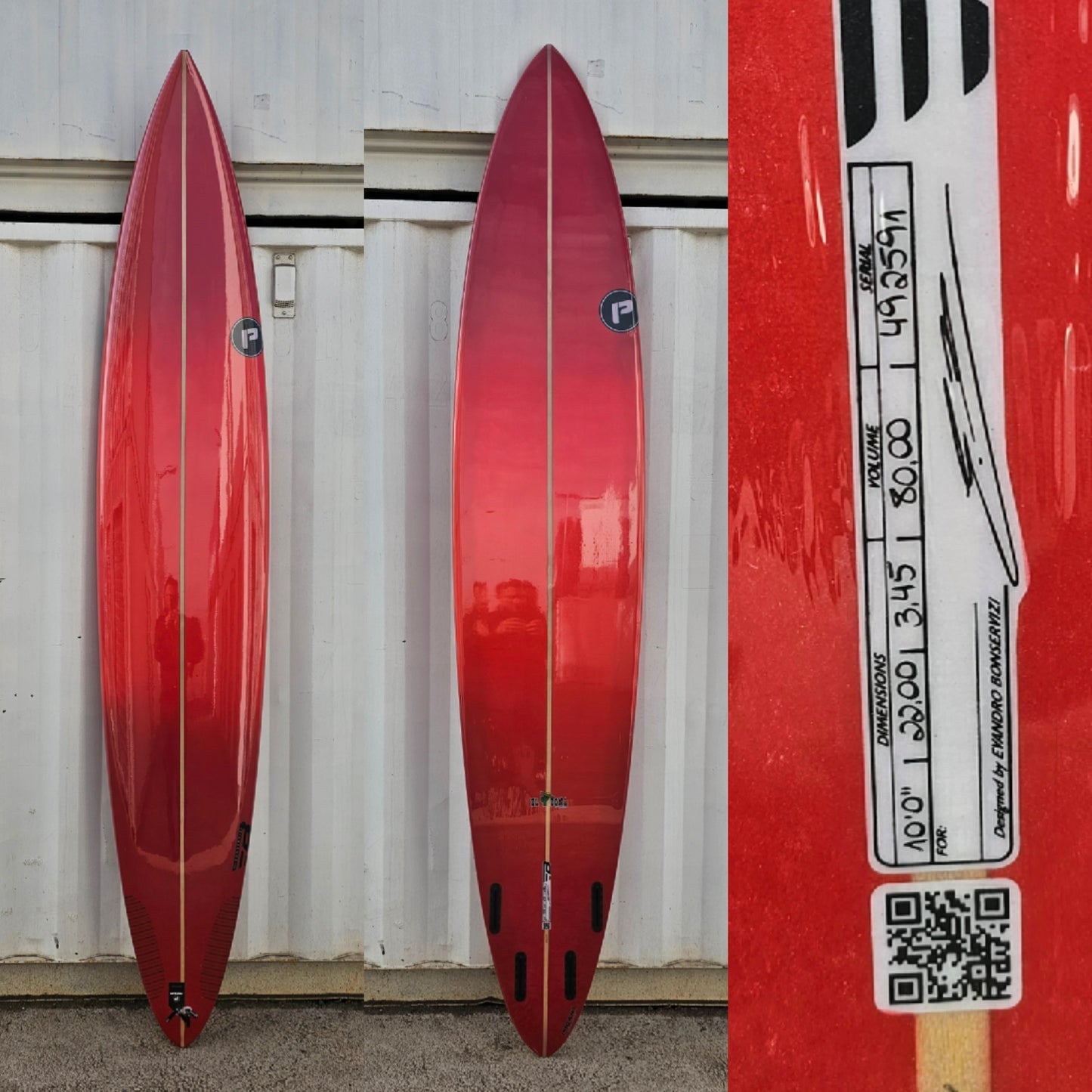 Tabla de surf tipo Gun Pro-Ilha El Bona Gun + 10" · 90 Litros.