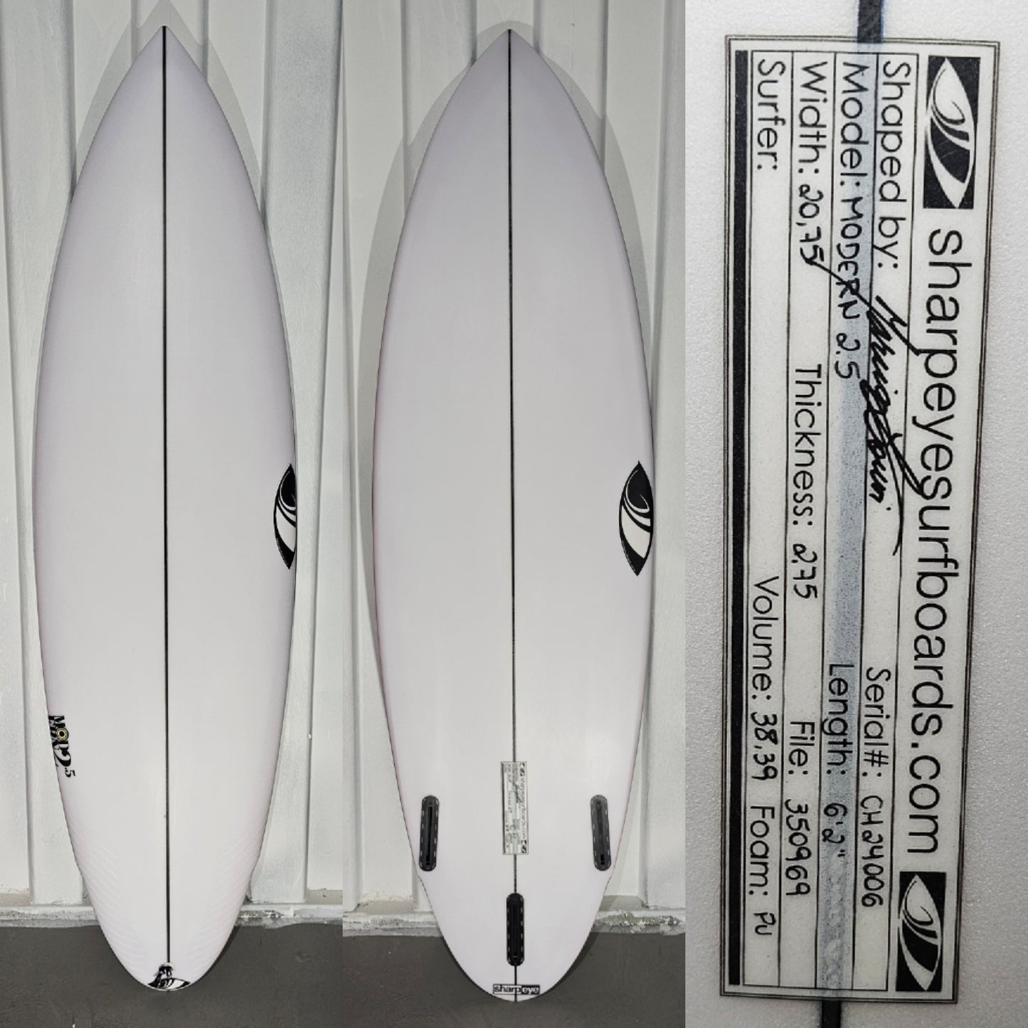Tabla de Surf Sharpeye Modern 2.5 - medidas: 6'2" - 38,39 L