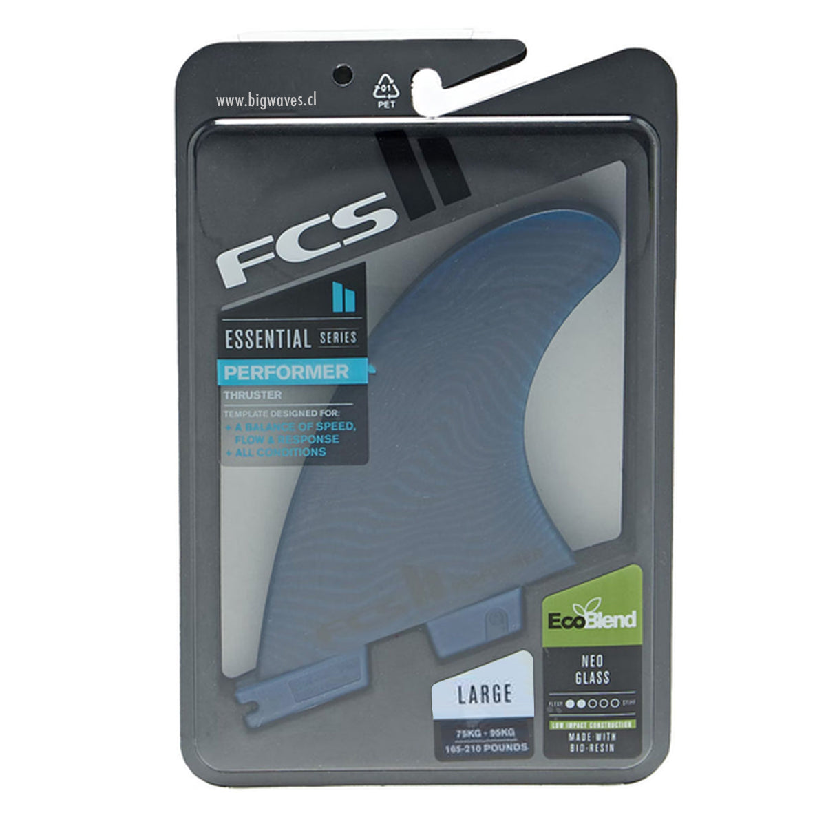 Quillas FCS II Performer EcoBlend NeoGlass Tri Fin Large