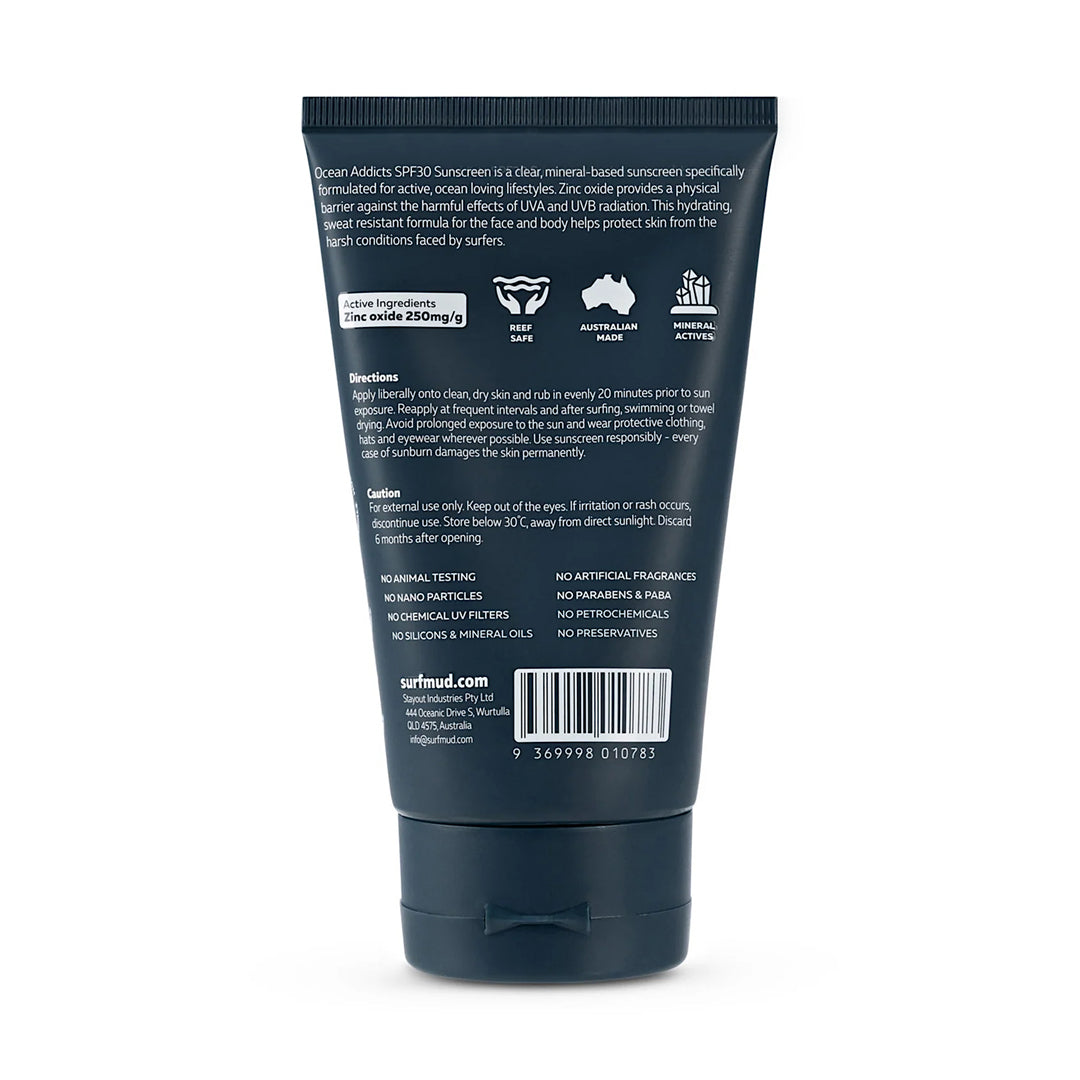 Pack de Protección Solar SURFMUD lata de Crema Oceans Addict 30SPF de 100g + Sunscreen 30SPF de 125g