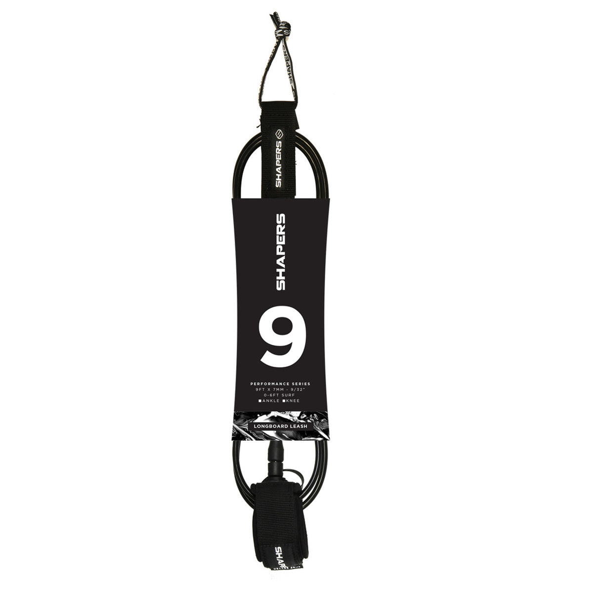 Leash 9 Ft para Longboard con amarre en el tobillo Color Negro