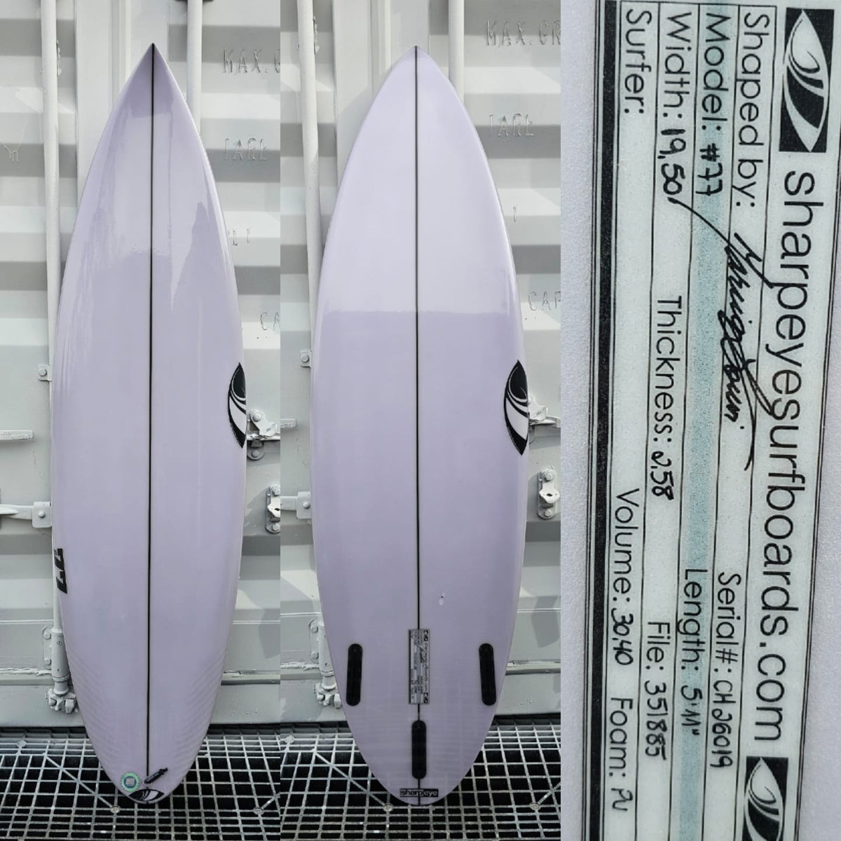 Tabla de Surf Sharpeye #77 5'11" · 30.40L