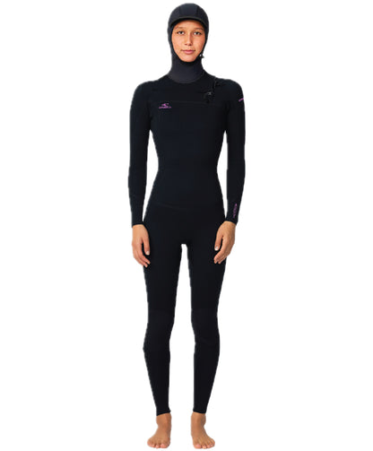 Traje de Surf Mujer O'Neill REACTOR 2 GBS CZ FULL W/ HOOD 5/4MM - Negro