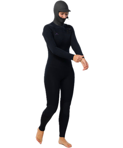 Traje de Surf Mujer O'Neill REACTOR 2 GBS CZ FULL W/ HOOD 5/4MM - Negro