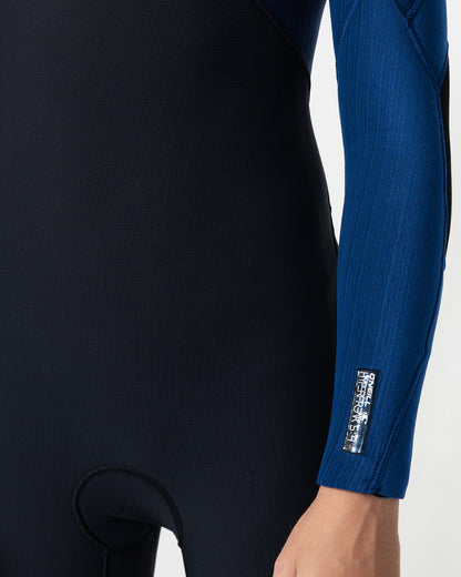 Traje de Surf niño YTH HYPERFREAK 5/4MM con gorro y cierre frontal negro y azul